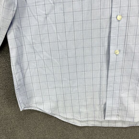 Club Room Shirt Mens Large 16 34 / 35 Blue Plaid Button Down Pocket Easy care - Picture 7 of 16